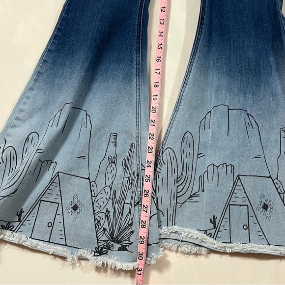 Rock & Roll Denim Flare Jeans Ombre Bell Bottom 29x32 Western Boho Rodeo - Picture 10 of 10